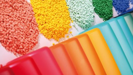 Plastic colored pellets