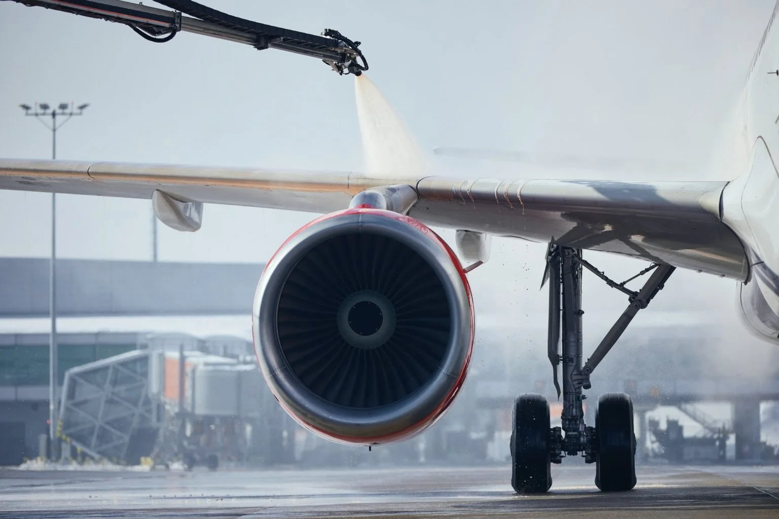 Deicing airplane engine