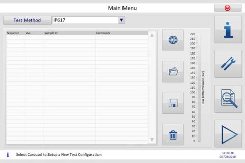 2. Select test sequence and press go